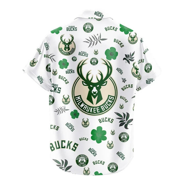 [HOT DEAL] NEW CUSTOMIZED NBA11 MBU MILWAUKEE BUCKS UNISEX HAWAIIAN SHIRT & SHORTS SET