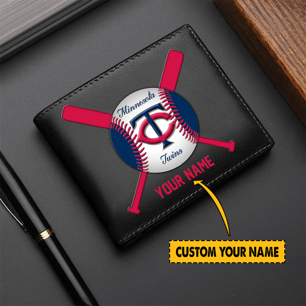 [FLASH SALE] NEW CUSTOMIZED MLB22 MTS MINNESOTA TWINS LEATHER WALLET