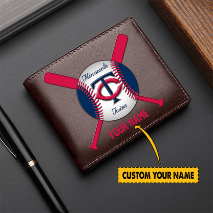 [FLASH SALE] NEW CUSTOMIZED MLB22 MTS MINNESOTA TWINS LEATHER WALLET