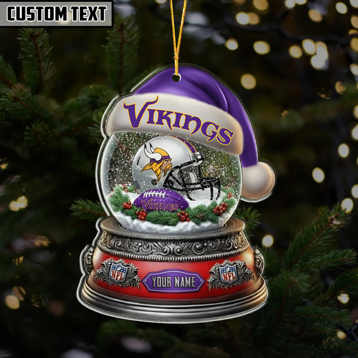 [SPECIAL OFFER] NEW CUSTOMIZED NFL05 MVK MINNESOTA VIKINGS CHRISTMAS ACRYLIC ORNAMENT