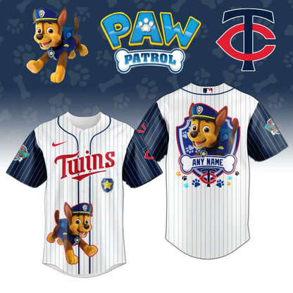 [FLASH SALE] NEW CUSTOMIZED MLB22 MTS MINNESOTA TWINS x PAW PATROL BASEBALL JERSEY & CAP