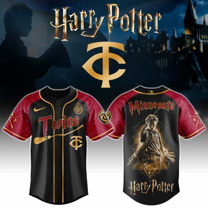 [FLASH SALE] NEW CUSTOMIZED MLB22 MTS MINNESOTA TWINS x HARRY POTTER BASEBALL JERSEY & CAP