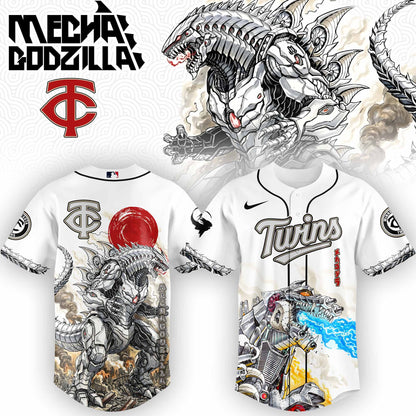 [FLASH SALE] NEW CUSTOMIZED MLB22 MN TWINS x GODZILLA BASEBALL JERSEY