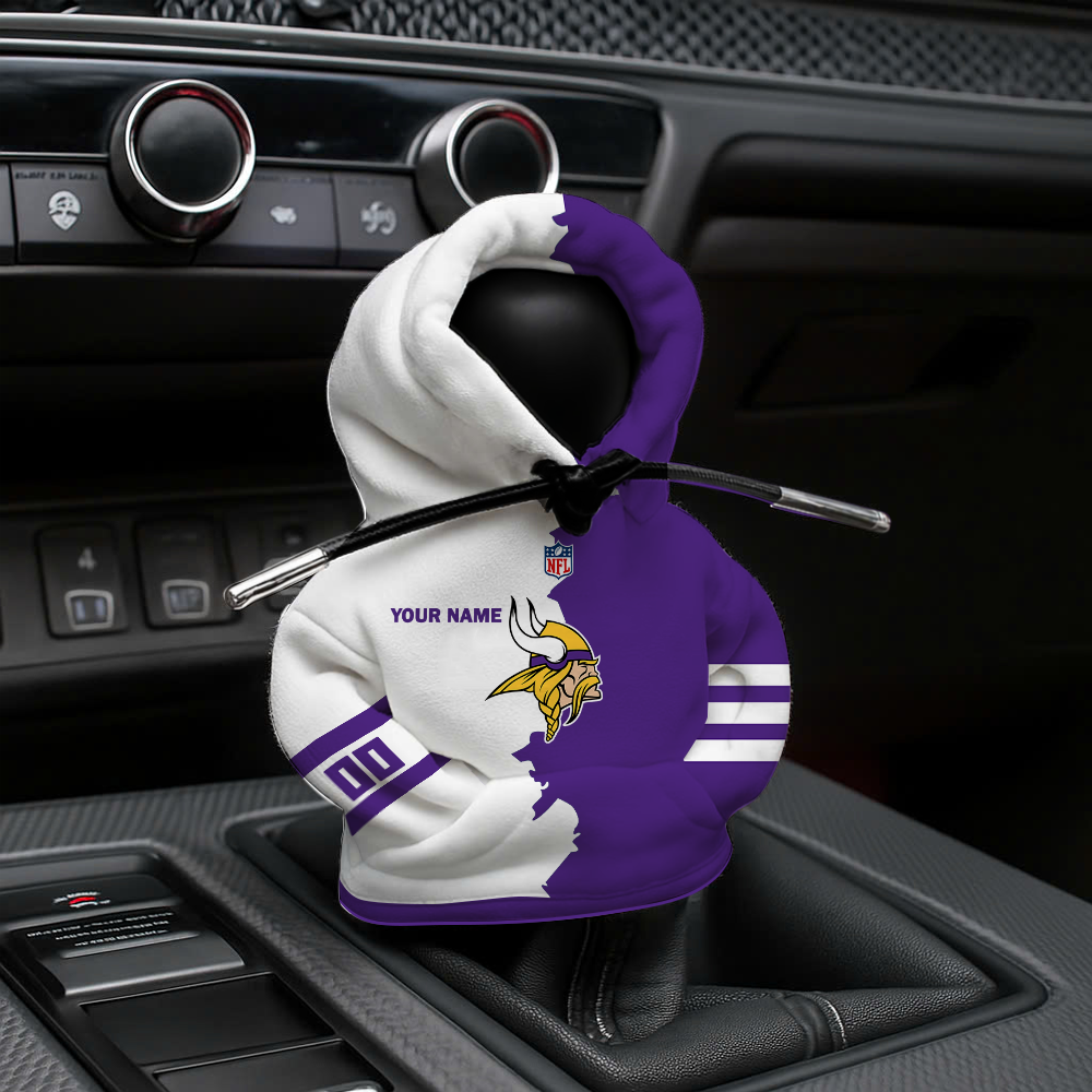 [SPECIAL OFFER] NEW CUSTOMIZED NFL05 MVK MINNESOTA VIKINGS CAR HOODIE SHIFT KNOB