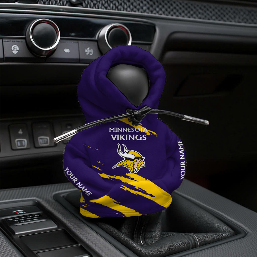 [SPECIAL OFFER] NEW CUSTOMIZED NFL05 MVK MINNESOTA VIKINGS CAR HOODIE SHIFT KNOB COVER
