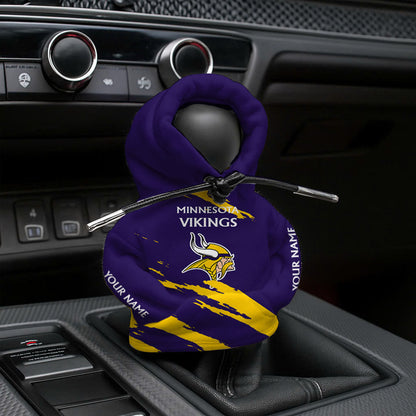 [SPECIAL OFFER] NEW CUSTOMIZED NFL05 MVK MINNESOTA VIKINGS CAR HOODIE SHIFT KNOB COVER
