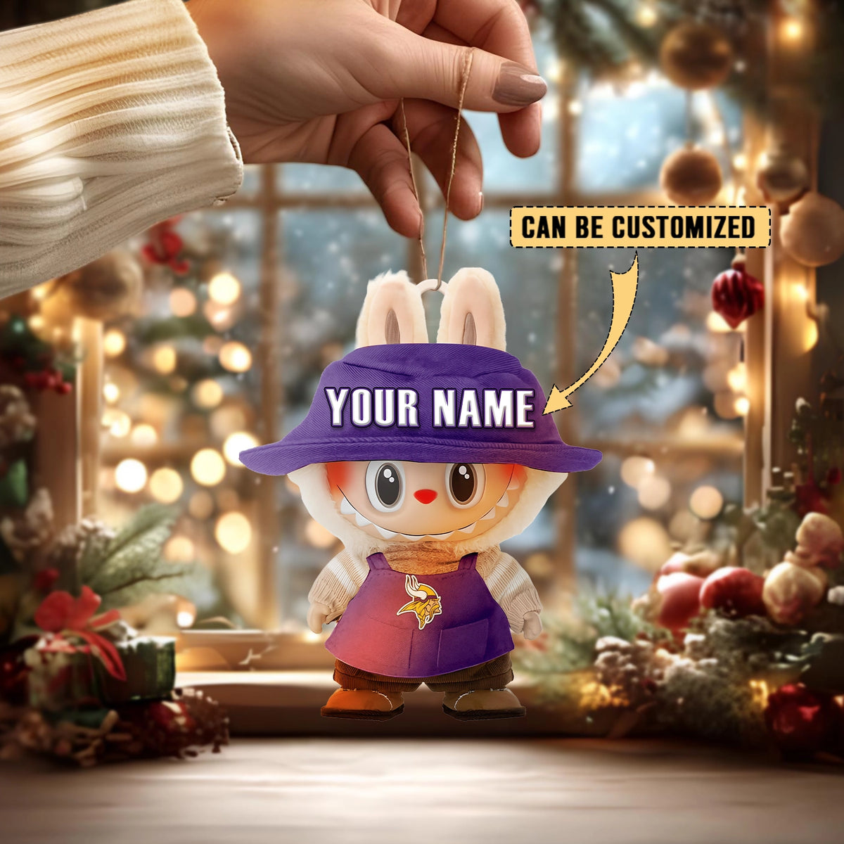 [SPECIAL OFFER] NEW CUSTOMIZED NFL05 MVK MINNESOTA VIKINGS LABUBU CHRISTMAS ACRYLIC ORNAMENT