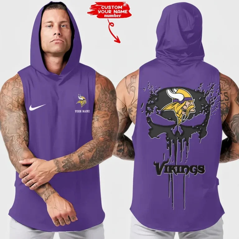 [SPECIAL OFFER] NEW CUSTOMIZED NFL05 MVK MINNESOTA VIKINGS HOODED TANK TOP