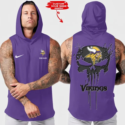 [SPECIAL OFFER] NEW CUSTOMIZED NFL05 MVK MINNESOTA VIKINGS HOODED TANK TOP