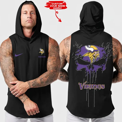 [SPECIAL OFFER] NEW CUSTOMIZED NFL05 MVK MINNESOTA VIKINGS HOODED TANK TOP