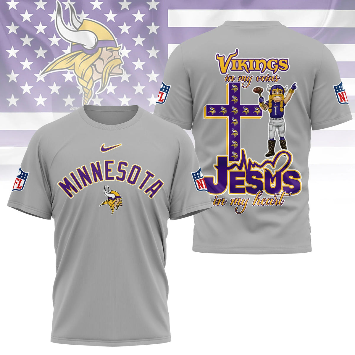 [SPECIAL OFFER] NEW CUSTOMIZED NFL05 MVK MINNESOTA VIKINGS T-SHIRT | MULTIPLE COLORS AVAILABLE