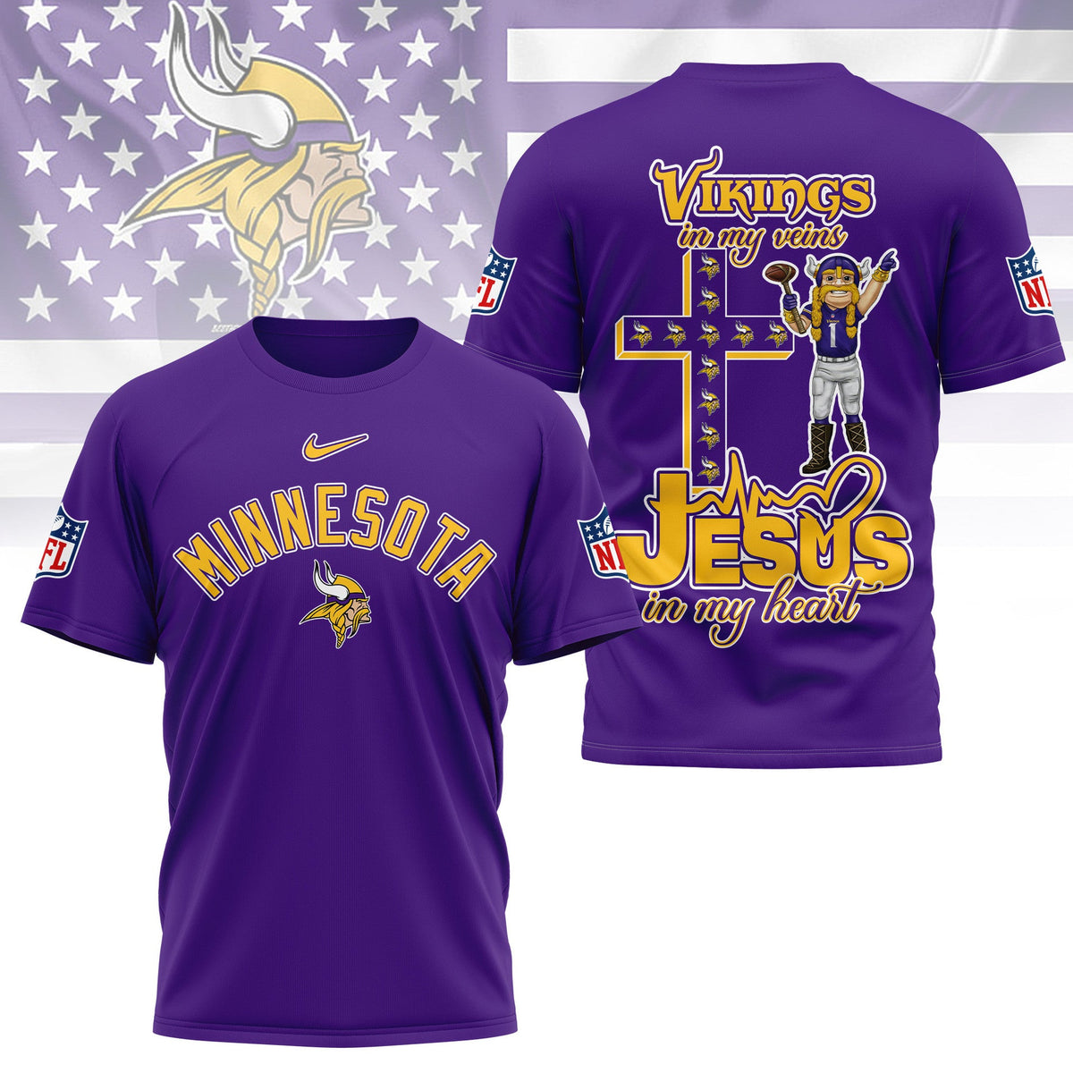 [SPECIAL OFFER] NEW CUSTOMIZED NFL05 MVK MINNESOTA VIKINGS T-SHIRT | MULTIPLE COLORS AVAILABLE