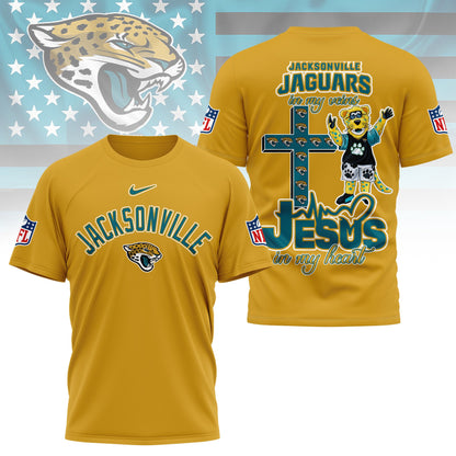 [SPECIAL OFFER] NEW CUSTOMIZED NFL30 JSJ JACKSONVILLE JAGUARS T-SHIRT | MULTIPLE COLORS AVAILABLE