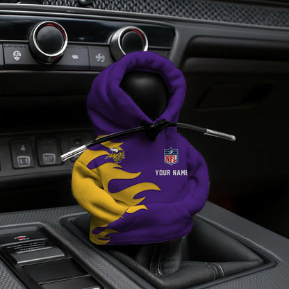[SPECIAL OFFER] NEW CUSTOMIZED NFL05 MVK MINNESOTA VIKINGS CAR HOODIE SHIFT KNOB COVER