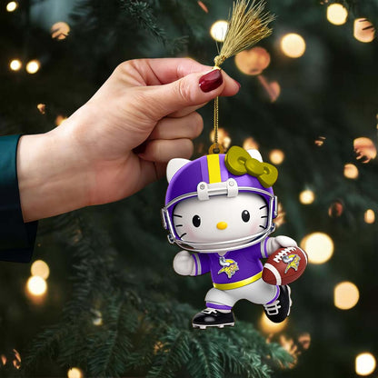 [SPECIAL OFFER] NEW CUSTOMIZED NFL05 MVK MINNESOTA VIKINGS HELLO KITTY ACRYLIC ORNAMENT