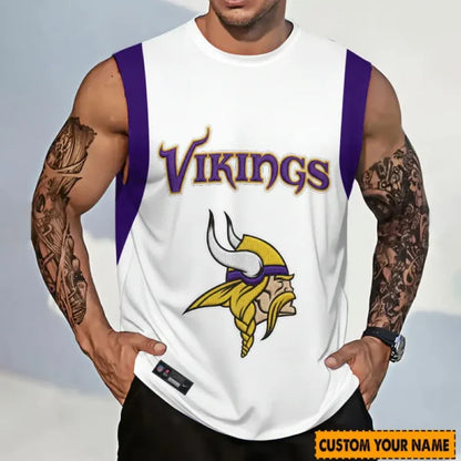 [SPECIAL OFFER] NEW CUSTOMIZED NFL05 MVK MINNESOTA VIKINGS TANKTOP & GYM SHIRT