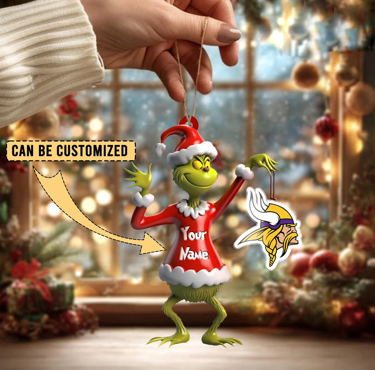 [SPECIAL OFFER] NEW CUSTOMIZED NFL05 MVK MINNESOTA VIKINGS CHRISTMAS ACRYLIC ORNAMENT