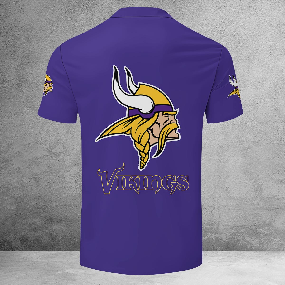 [SPECIAL OFFER] NEW CUSTOMIZED NFL05 MVK MINNESOTA VIKINGS ZIP POLO SHIRT