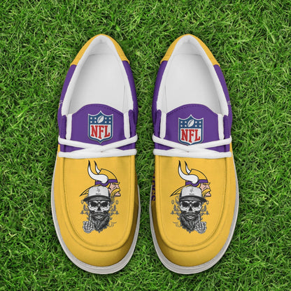 LIMITED EDITION - NEW CUSTOMIZED NFL05 MVK MINNESOTA VIKINGS LOAFER SHOES