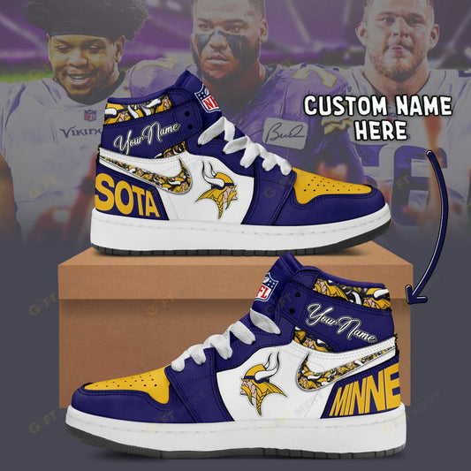 [SPECIAL OFFER] NEW CUSTOMIZED NFL05 MVK MINNESOTA VIKINGS AIR JORDAN 1