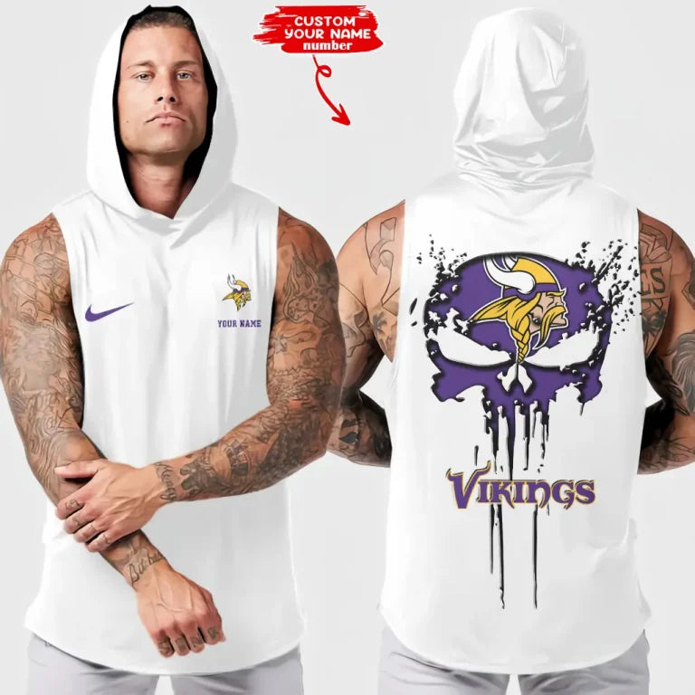 [SPECIAL OFFER] NEW CUSTOMIZED NFL05 MVK MINNESOTA VIKINGS HOODED TANK TOP