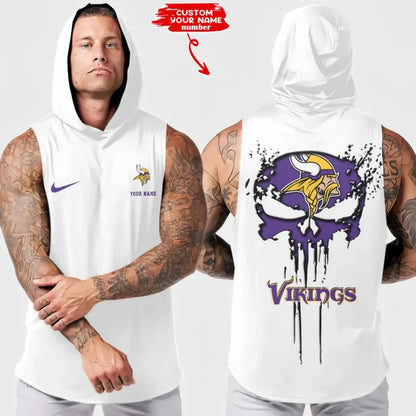 [SPECIAL OFFER] NEW CUSTOMIZED NFL05 MVK MINNESOTA VIKINGS HOODED TANK TOP