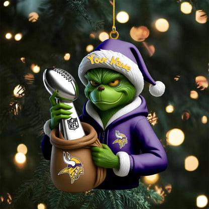 [SPECIAL OFFER] NEW CUSTOMIZED NFL05 MVK MINNESOTA VIKINGS CHRISTMAS ACRYLIC ORNAMENT