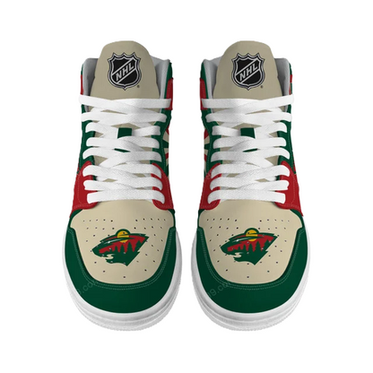 [SUPER SALE] NEW CUSTOMIZED NHL13 MN WILD AIR JORDAN SNEAKERS