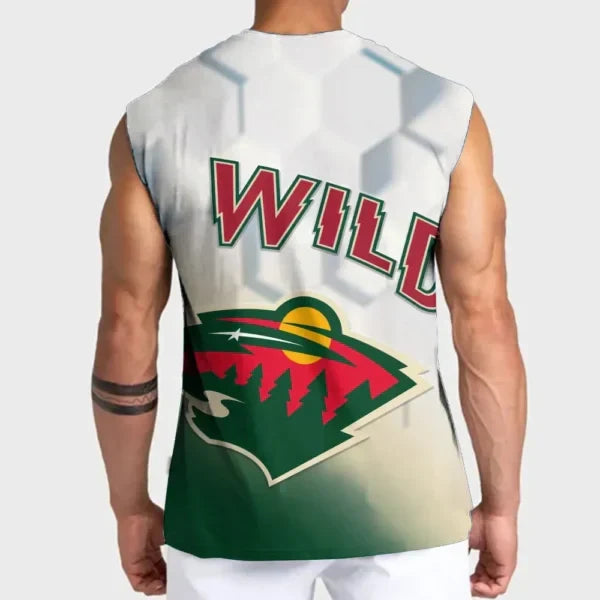 [SUPER SALE] NEW CUSTOMIZED NHL13 MNW MINNESOTA WILD TANK TOP & GYM SHIRT