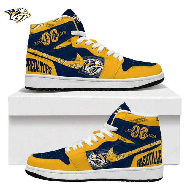 [SUPER SALE] NEW CUSTOMIZED NHL31 NV PREDATORS AIR JORDAN SNEAKERS