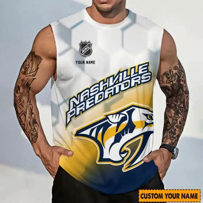 [SUPER SALE] NEW CUSTOMIZED NHL31 NVP NASHVILLE PREDATORS TANK TOP & GYM SHIRT