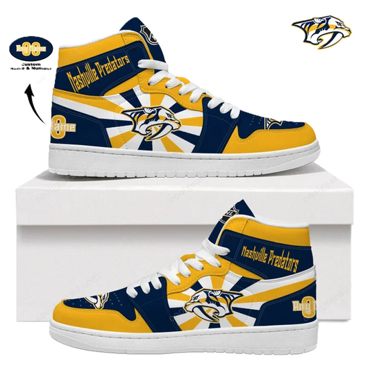 [SUPER SALE] NEW CUSTOMIZED NHL31 NV PREDATORS AIR JORDAN SNEAKERS