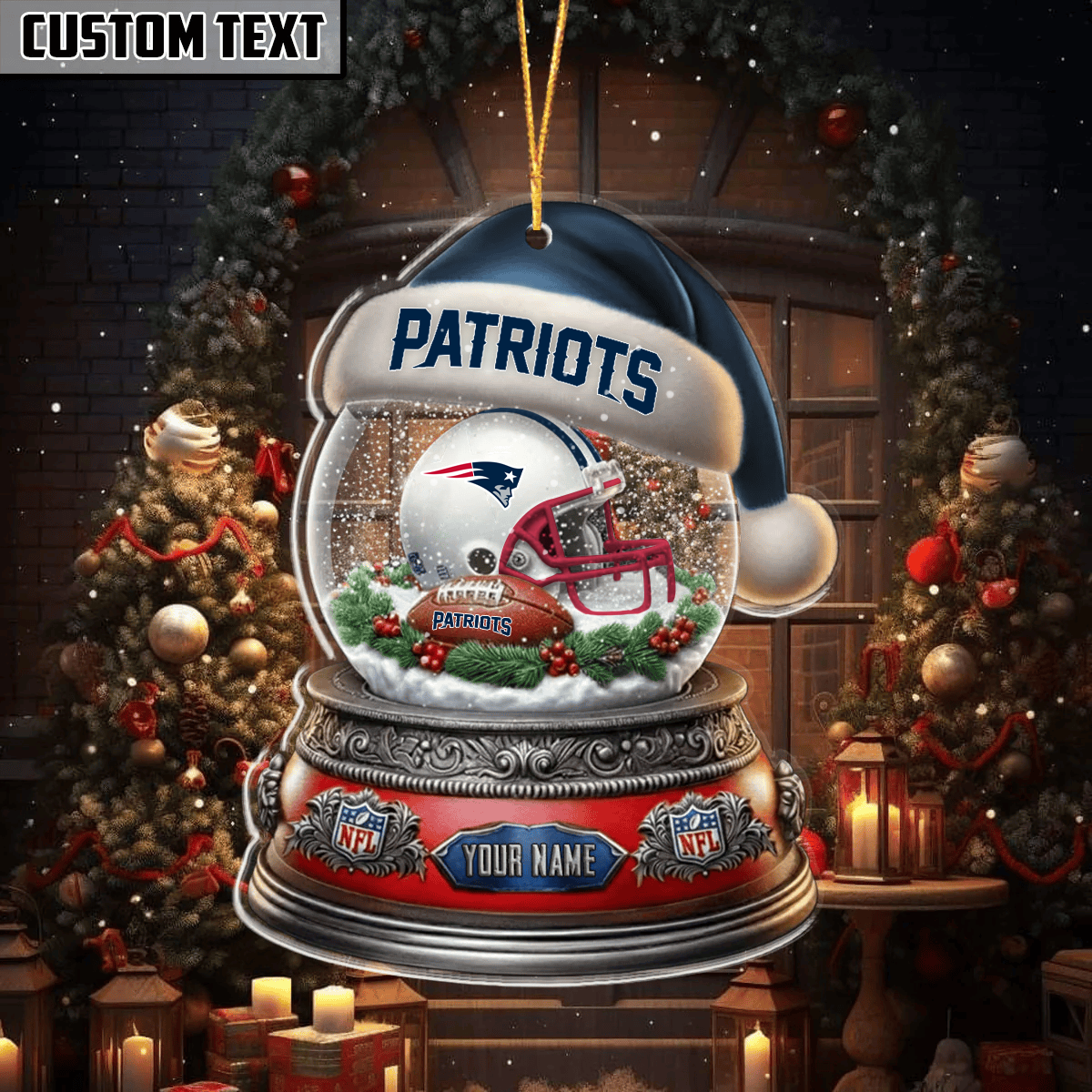 [SPECIAL OFFER] NEW CUSTOMIZED NFL27 NEP NEW ENGLAND PATRIOTS CHRISTMAS ACRYLIC ORNAMENT