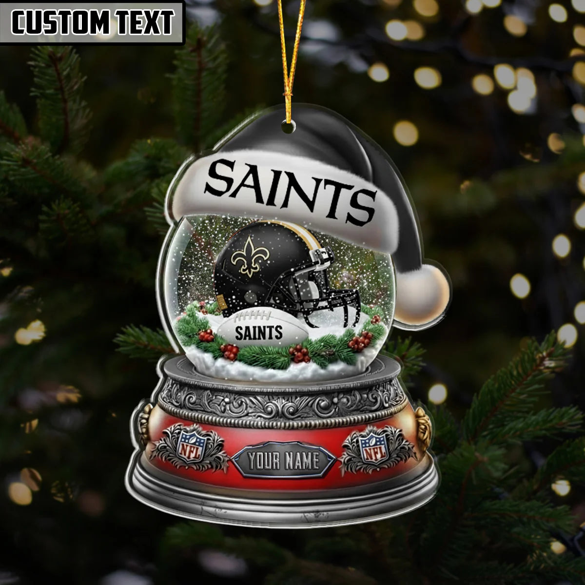 [SPECIAL OFFER] NEW CUSTOMIZED NFL24 NOS NEW ORLEANS SAINTS CHRISTMAS ACRYLIC ORNAMENT