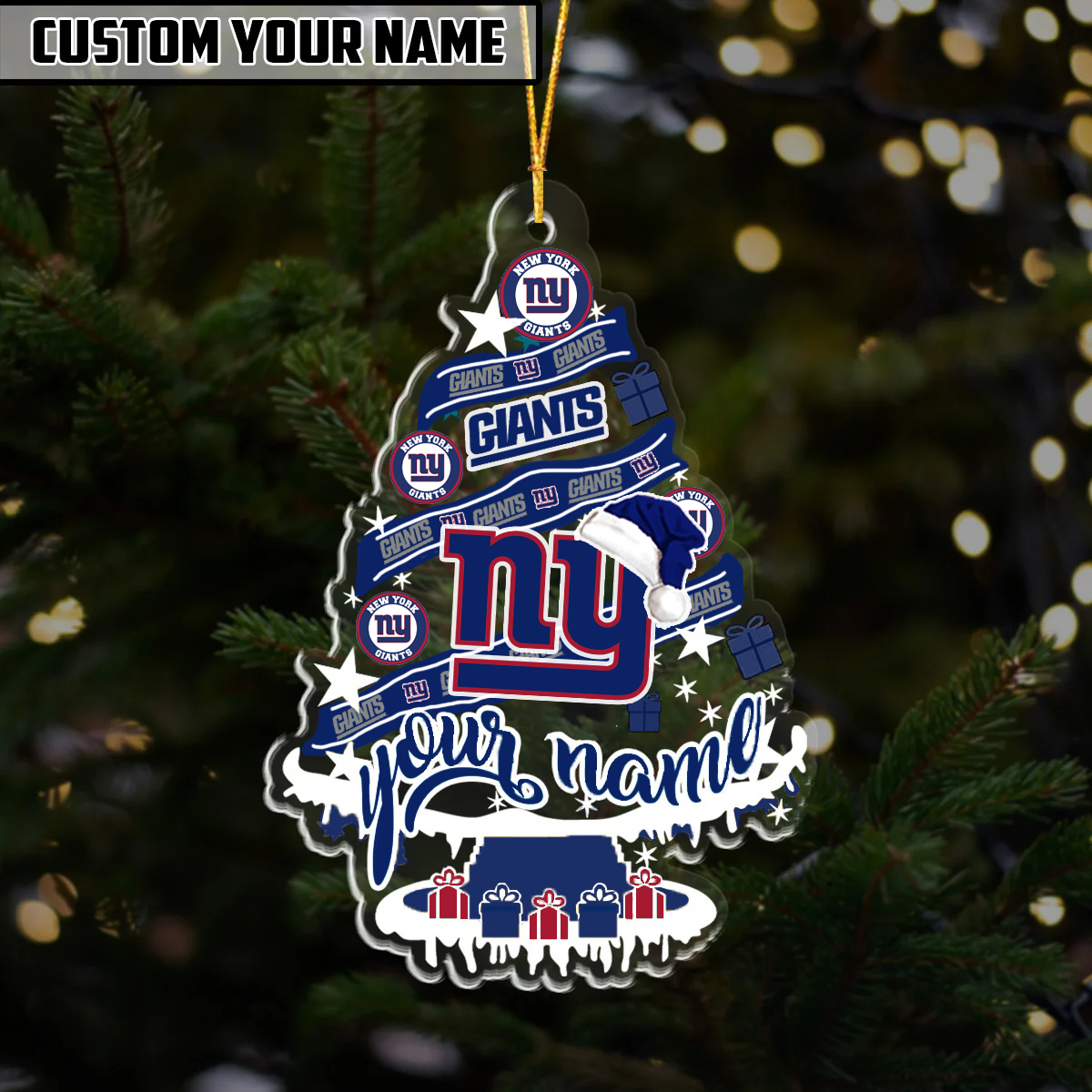 [SPECIAL OFFER] NEW CUSTOMIZED NFL32 NYG NEW YORK GIANTS CHRISTMAS ACRYLIC ORNAMENT