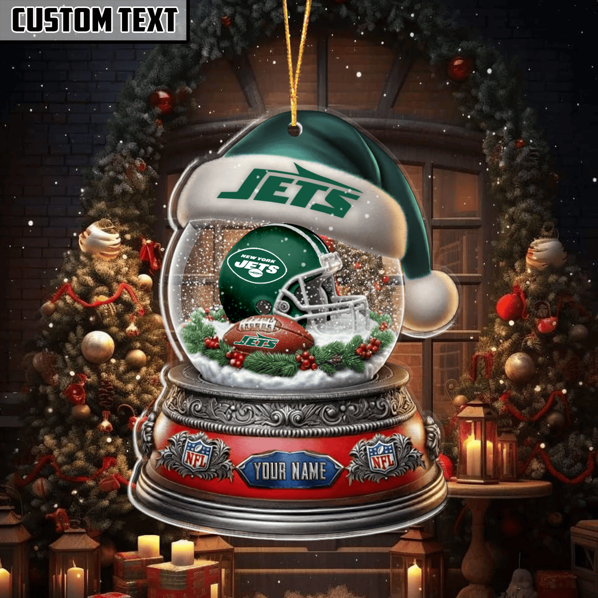 [SPECIAL OFFER] NEW CUSTOMIZED NFL25 NYJ NEW YORK JETS CHRISTMAS ACRYLIC ORNAMENT