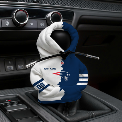 [SPECIAL OFFER] NEW CUSTOMIZED NFL27 NEP NEW ENGLAND PATRIOTS CAR HOODIE SHIFT KNOB