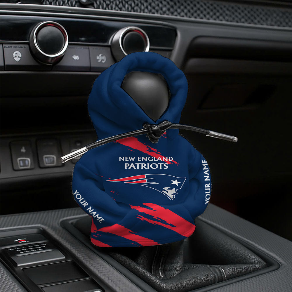 [SPECIAL OFFER] NEW CUSTOMIZED NFL27 NEP NEW ENGLAND PATRIOTS CAR HOODIE SHIFT KNOB COVER