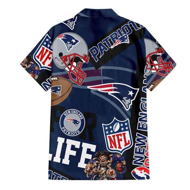 [SPECIAL OFFER] NEW CUSTOMIZED NFL27 NEP NEW ENGLAND PATRIOTS UNISEX HAWAIIAN SHIRT & SHORTS SET