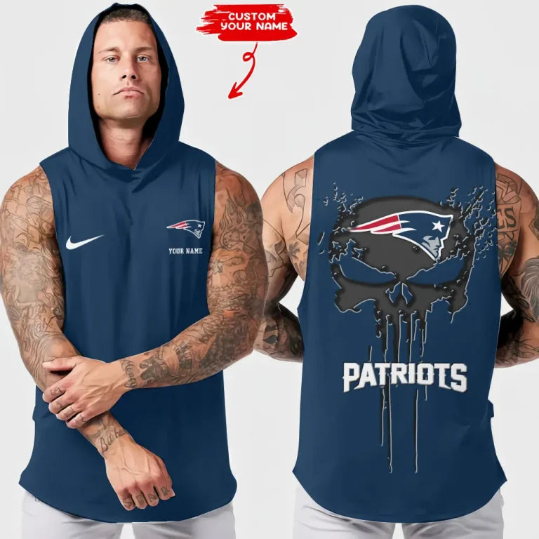 [SPECIAL OFFER] NEW CUSTOMIZED NFL27 NEP NEW ENGLAND PATRIOTS HOODED TANK TOP