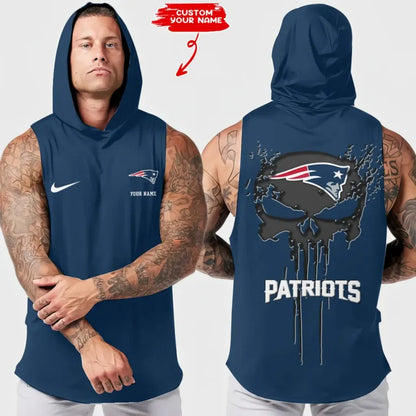 [SPECIAL OFFER] NEW CUSTOMIZED NFL27 NEP NEW ENGLAND PATRIOTS HOODED TANK TOP