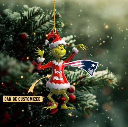[SPECIAL OFFER] NEW CUSTOMIZED NFL27 NEP NEW ENGLAND PATRIOTS CHRISTMAS ACRYLIC ORNAMENT
