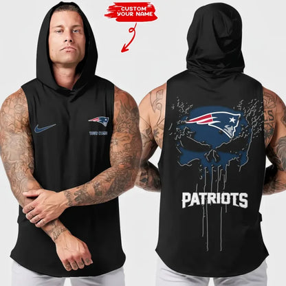 [SPECIAL OFFER] NEW CUSTOMIZED NFL27 NEP NEW ENGLAND PATRIOTS HOODED TANK TOP