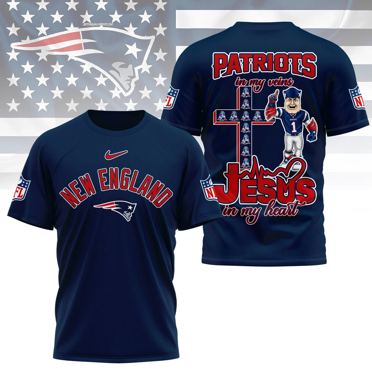 [SPECIAL OFFER] NEW CUSTOMIZED NFL27 NEP NEW ENGLAND PATRIOTS T-SHIRT | MULTIPLE COLORS AVAILABLE