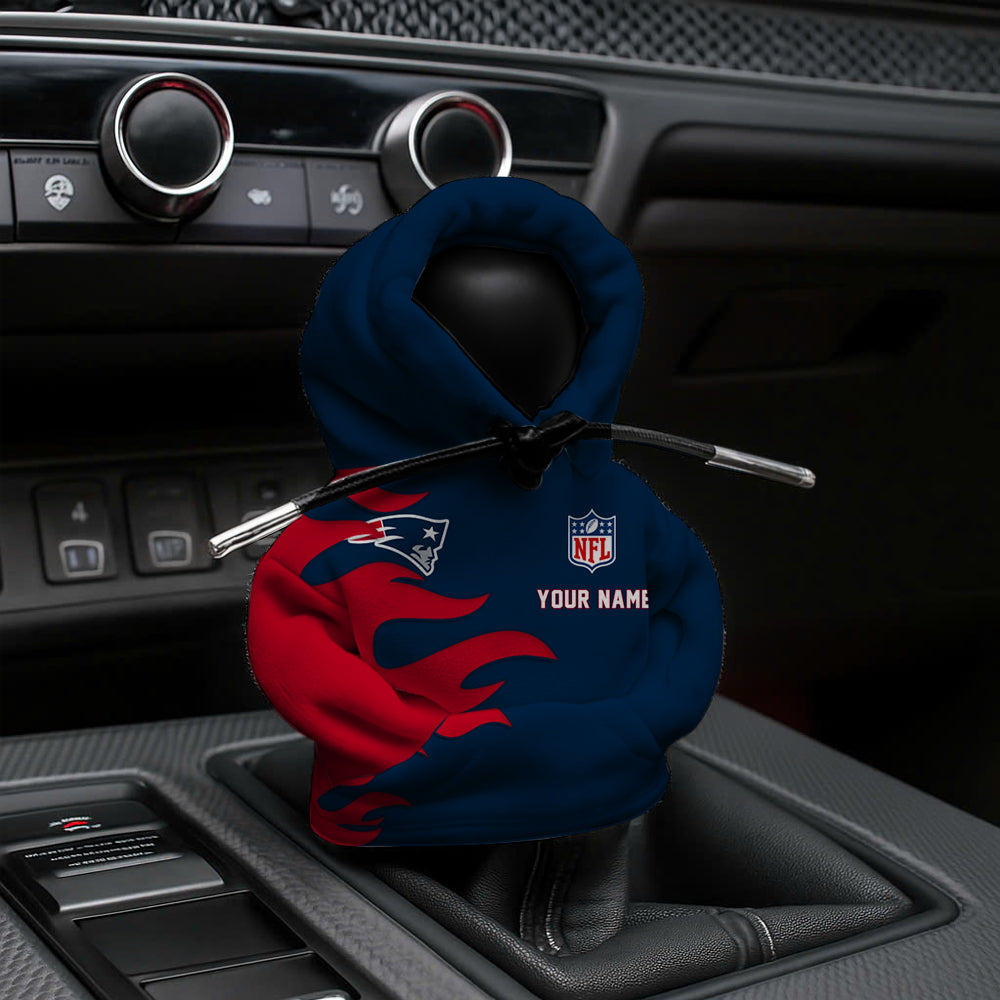 [SPECIAL OFFER] NEW CUSTOMIZED NFL27 NEP NEW ENGLAND PATRIOTS CAR HOODIE SHIFT KNOB COVER