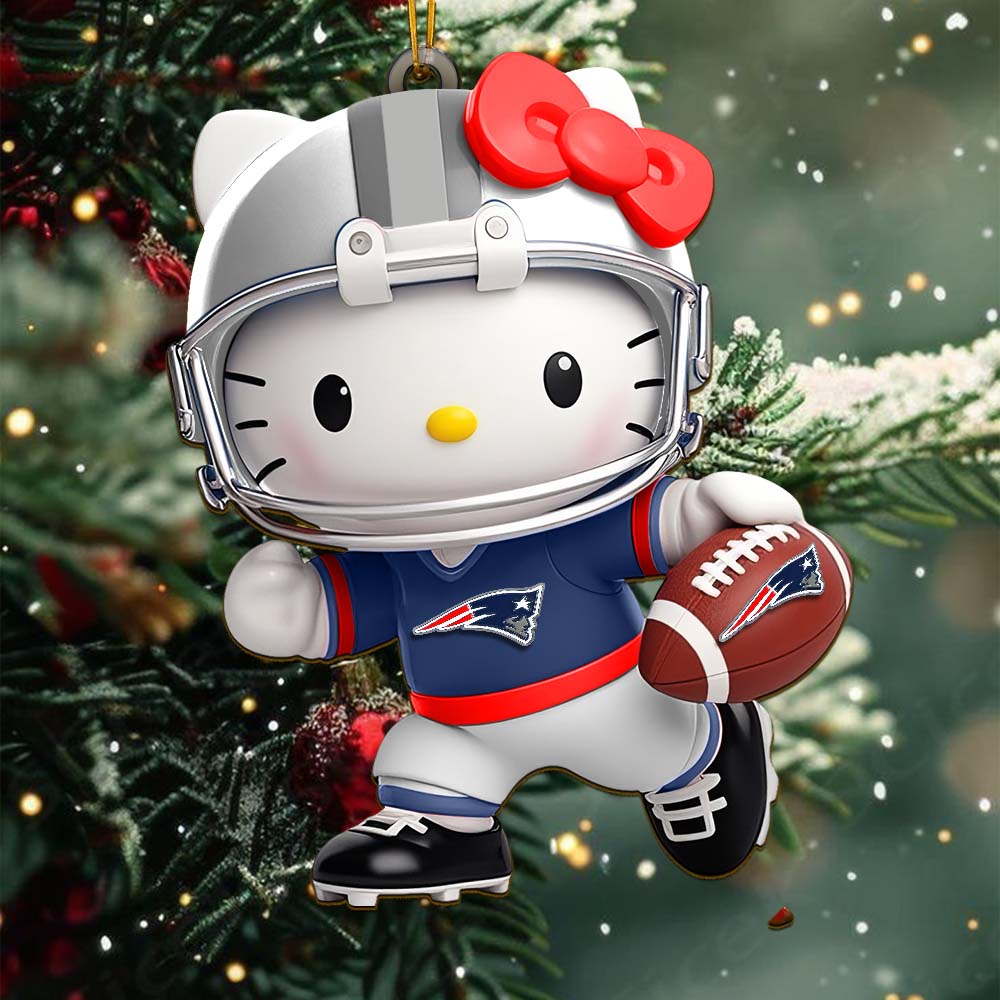 [SPECIAL OFFER] NEW CUSTOMIZED NFL27 NEP NEW ENGLAND PATRIOTS HELLO KITTY ACRYLIC ORNAMENT