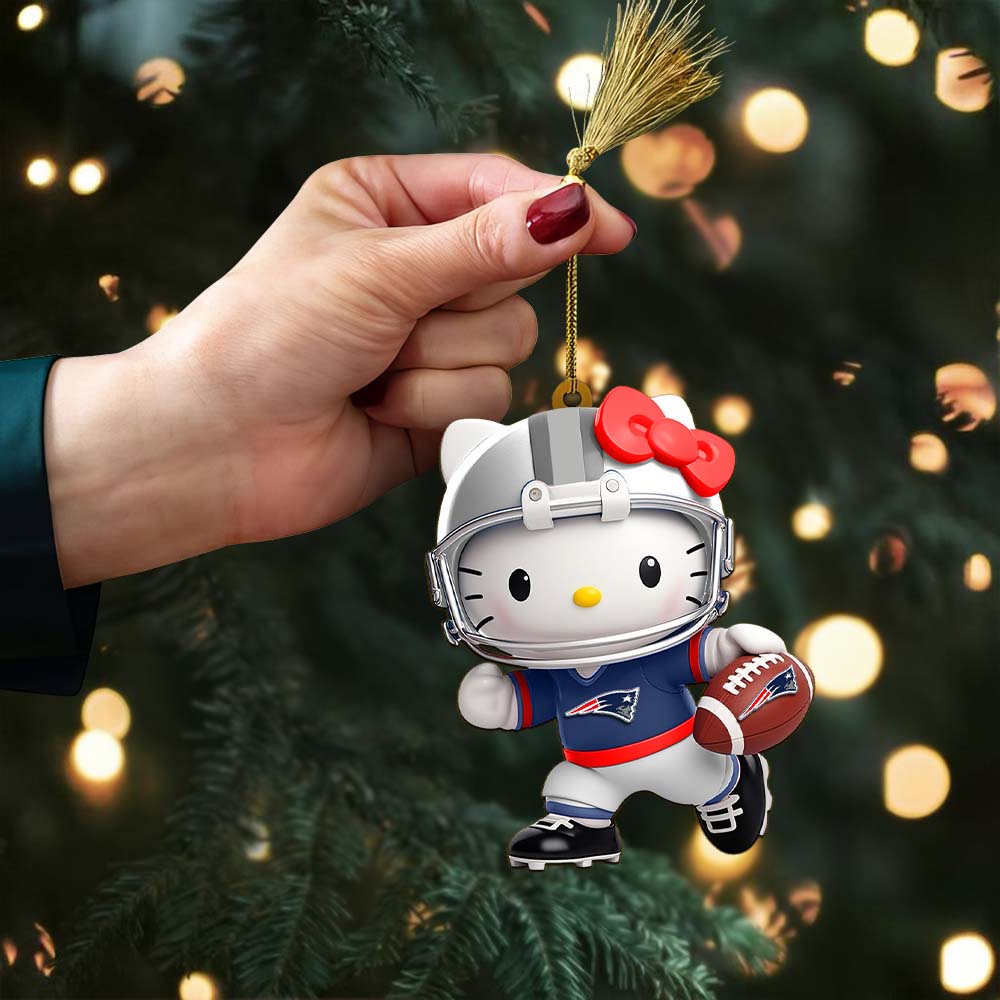 [SPECIAL OFFER] NEW CUSTOMIZED NFL27 NEP NEW ENGLAND PATRIOTS HELLO KITTY ACRYLIC ORNAMENT