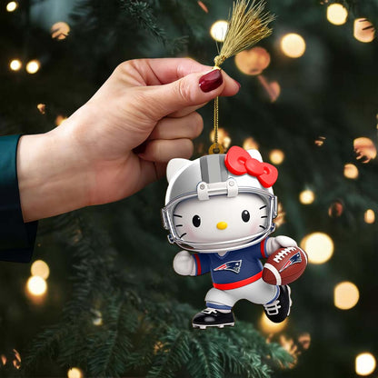 [SPECIAL OFFER] NEW CUSTOMIZED NFL27 NEP NEW ENGLAND PATRIOTS HELLO KITTY ACRYLIC ORNAMENT