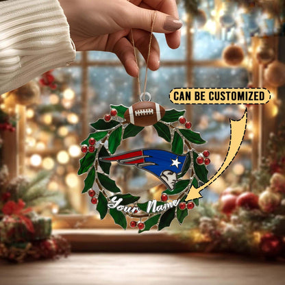 [SPECIAL OFFER] NEW CUSTOMIZED NFL27 NEP NEW ENGLAND PATRIOTS CHRISTMAS ACRYLIC ORNAMENT