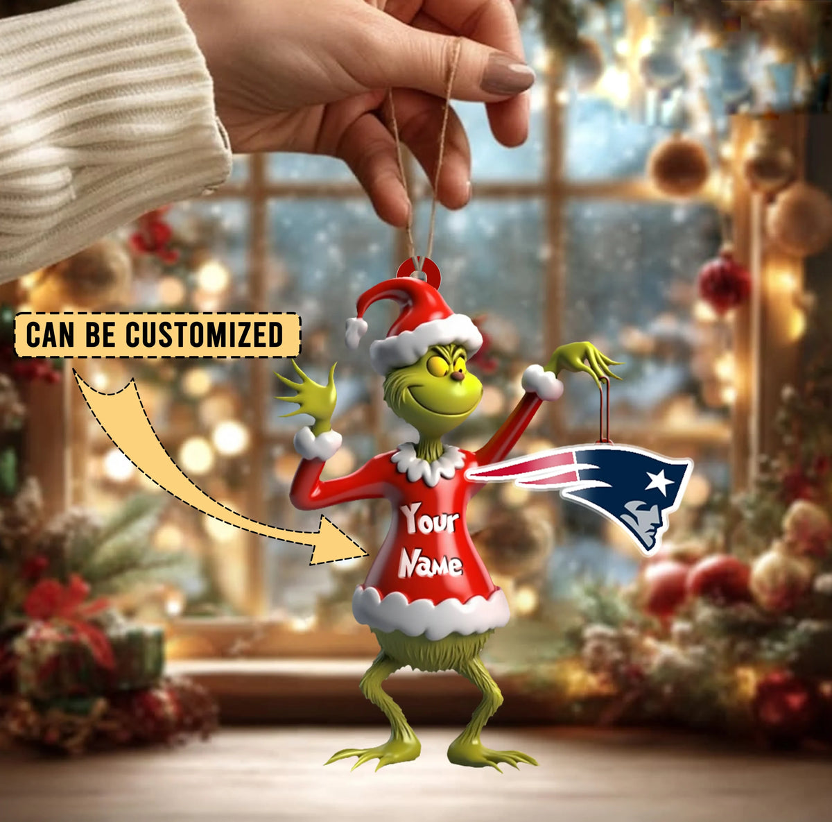 [SPECIAL OFFER] NEW CUSTOMIZED NFL27 NEP NEW ENGLAND PATRIOTS CHRISTMAS ACRYLIC ORNAMENT